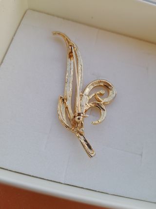 Spilla foglia oro e argento