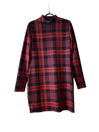 Vestido cuadros rojo-negro