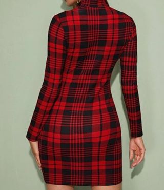 Vestido cuadros rojo-negro