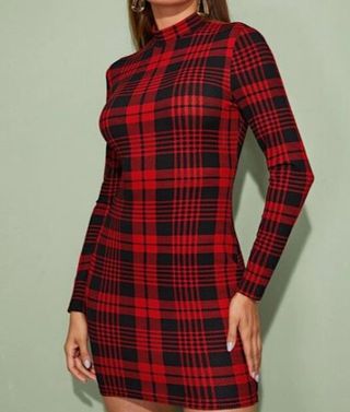 Vestido cuadros rojo-negro