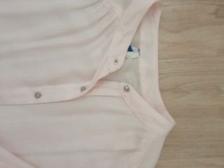 Camisa rosa manga volantes mujer