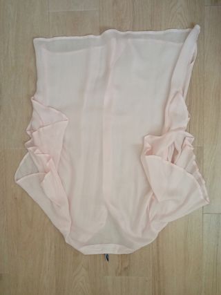 Camisa rosa manga volantes mujer