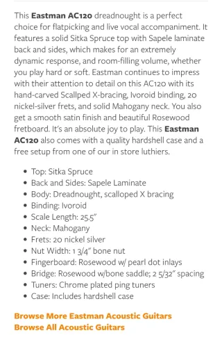 Guitarra Eastman AC120