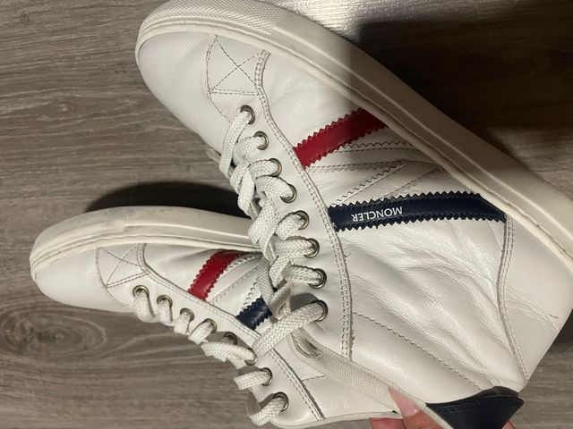 Zapatillas Moncler Piel - Blancas y Rojas