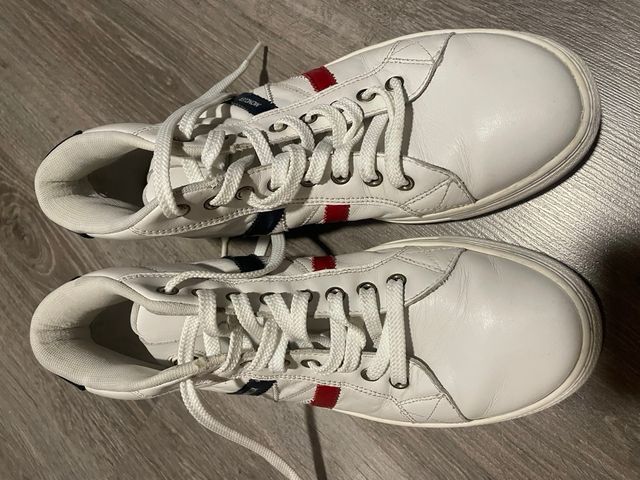 Zapatillas Moncler Piel - Blancas y Rojas