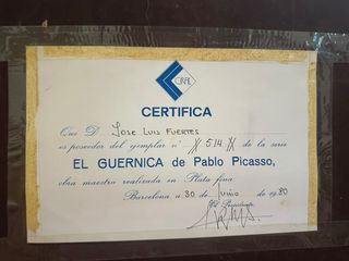 Grabado Guernica Picasso, plata