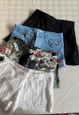 4 Shorts Zara XS/S - Azul y Blanco