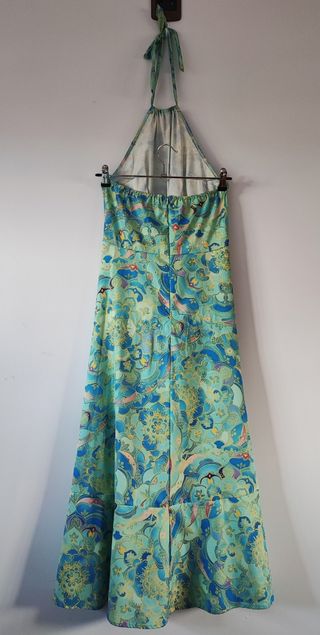 Vestido largo estampado - Azul/Verde