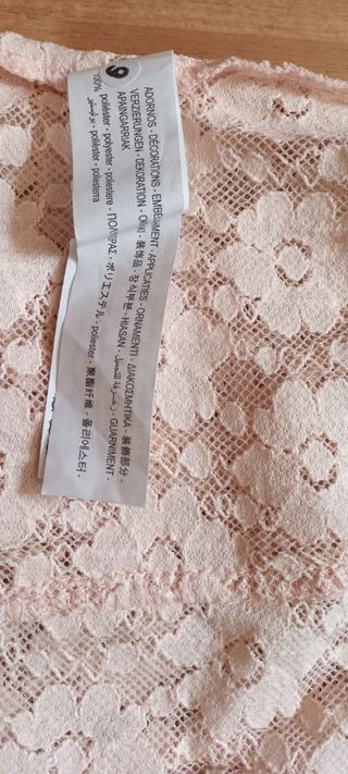 Blusa encaje rosa/beige Stradivarius