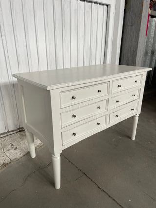 Cómoda blanca de madera - 6 cajones