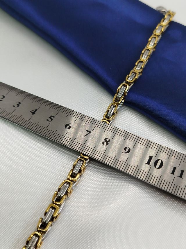 Pulsera dragón acero inoxidable dorada y plateada