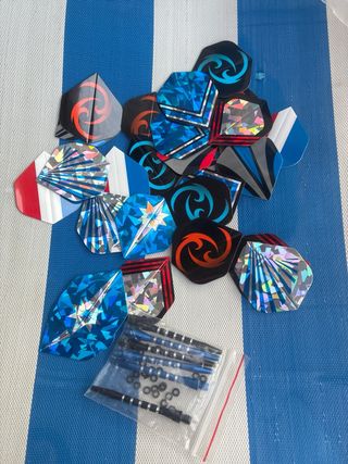 Plumas dardos 12 uds. + shafts
