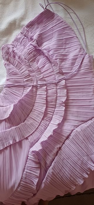 Abito lungo da cerimonia plissettato