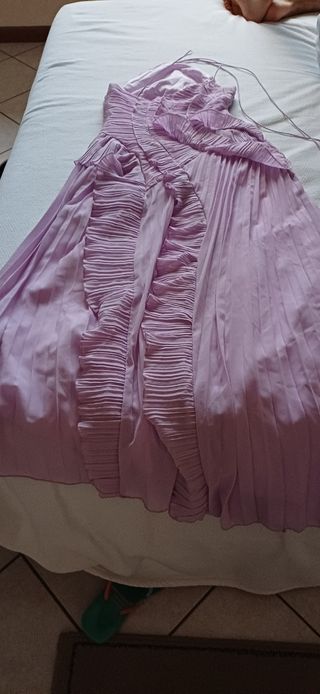 Abito lungo da cerimonia plissettato