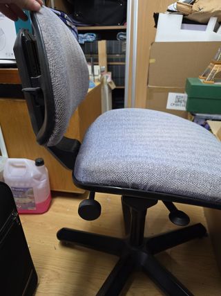 Silla oficina gris - Tela y metal