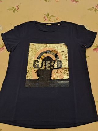 Maglietta Guess con paillettes arcobaleno, Tg 16A