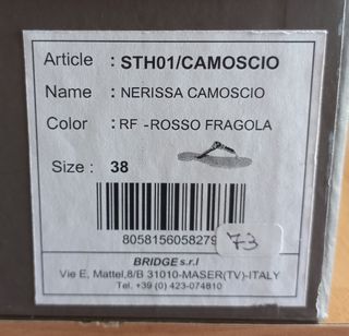 Infradito Apepazza di camoscio rosso con perline