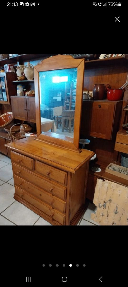 Cabecero y mesilla de madera,cabecero 1.15 