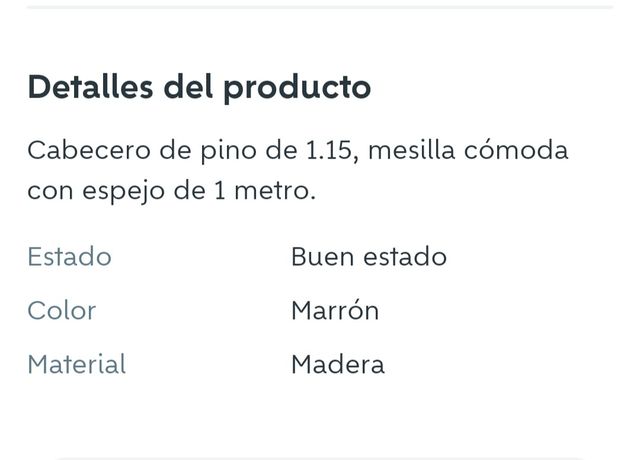 Cabecero y mesilla de madera,cabecero 1.15 