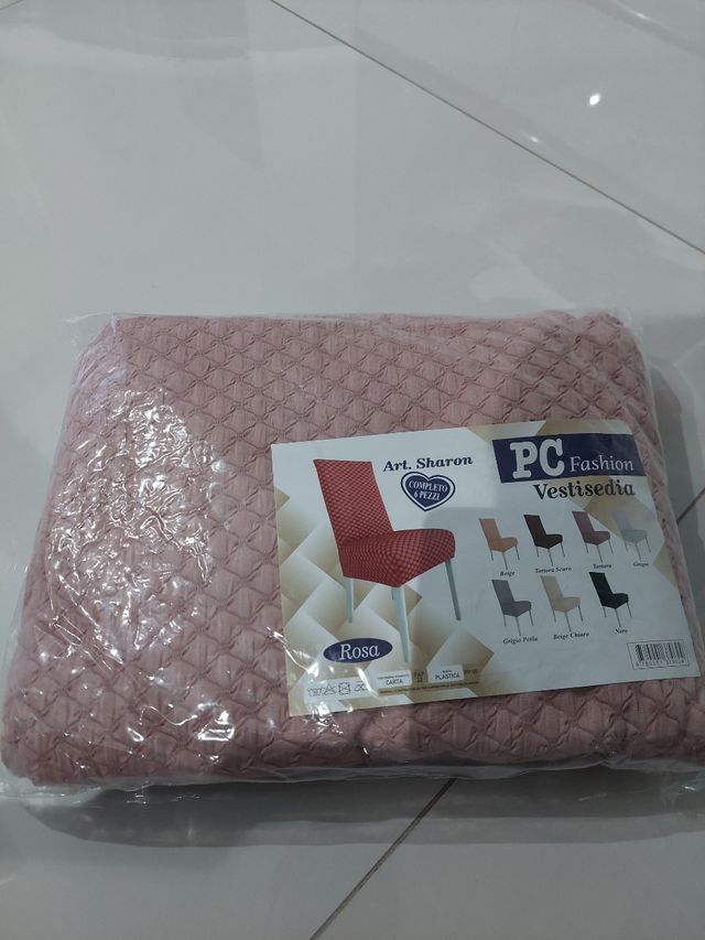 Coprisedia in tessuto rosa 6 pezzi Elastici 