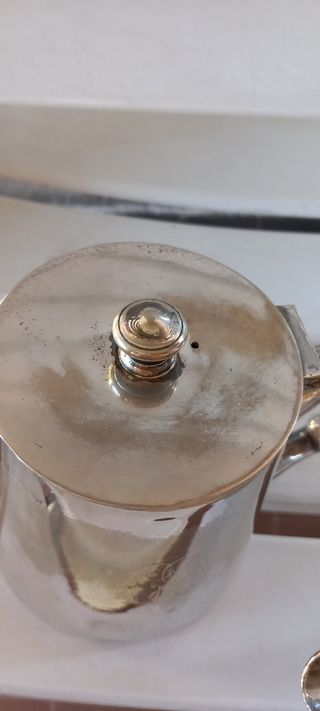 Caffettiera vintage inox placcato argento 