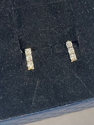Pendientes De Tiras Oro 18k Con 0.35 CT Diamantes 