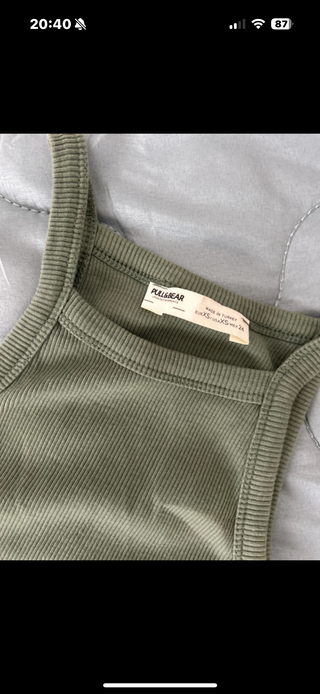 Vestido Pull&Bear verde XS