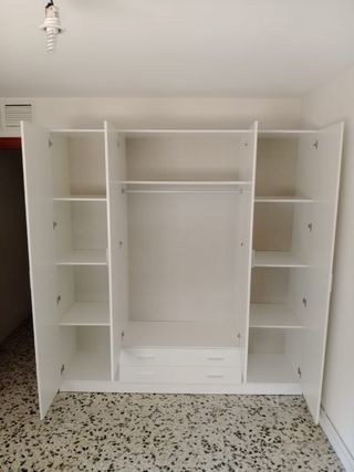 Armario ropero blanco 4 puertas