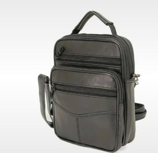 Bolso bandolera piel negro