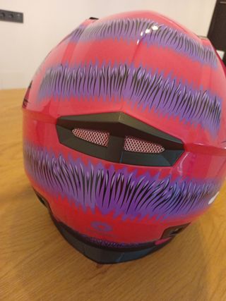 Casco moto infantil rosa
