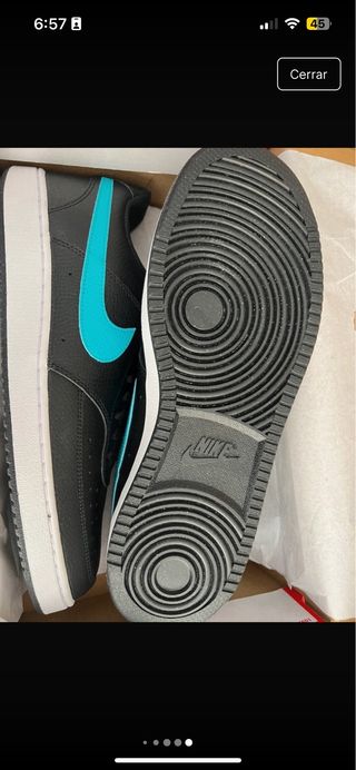 Zapatillas Nike Court 45, turquesa, negra y blanco