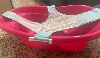 Bañera bebé rosa rejilla.