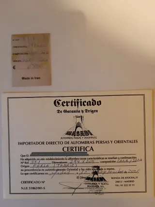 Tappeto persiano autentico in lana e seta - 294x200 cm