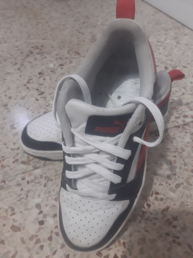 Tenis Puma niño - blancos y negros