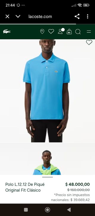 2 Polos Lacoste azul original sin estrenar 