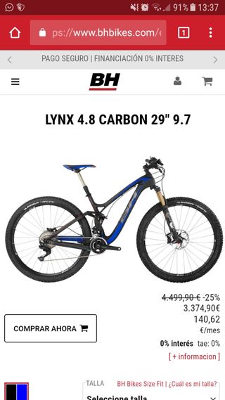 LYNX 4.8 CARBONO 29 "9.8 BH
