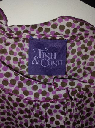 Blusa Tish & Cash - Pois Marrone Viola