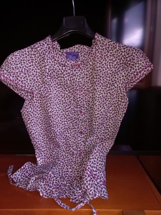 Blusa Tish & Cash - Pois Marrone Viola