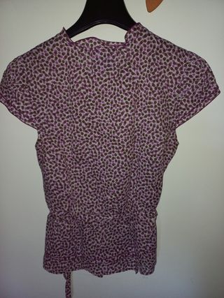 Blusa Tish & Cash - Pois Marrone Viola