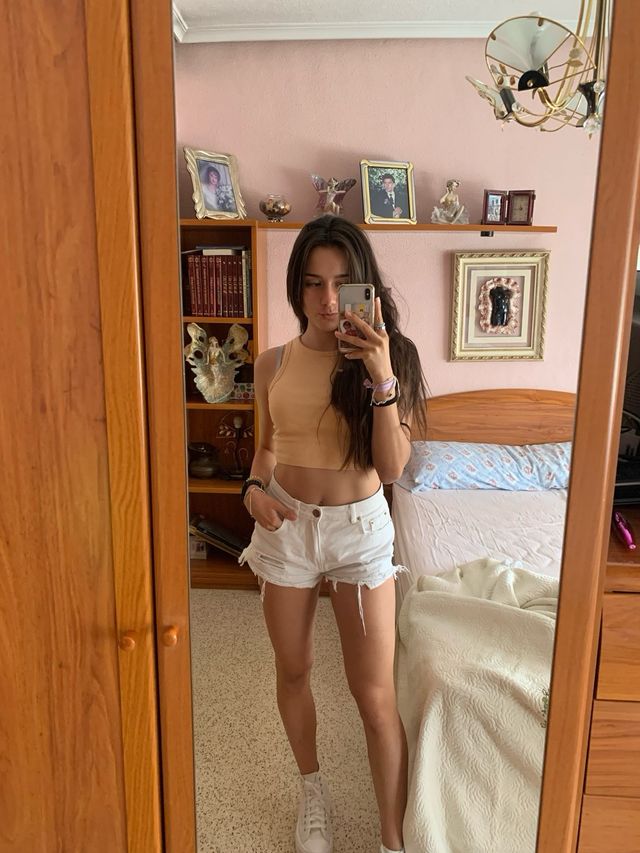 Shorts vaqueros blancos -talla S