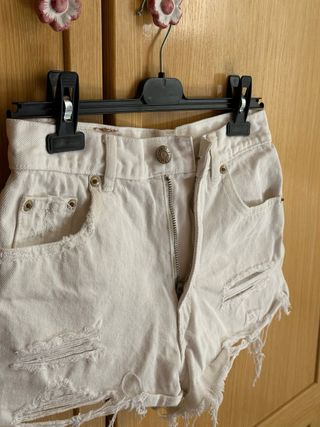 Shorts vaqueros blancos -talla S
