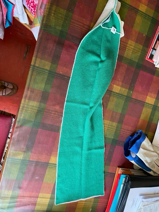 Sciarpa Riviera Cashmere Verde-Bianco nuova5