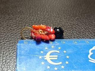 Orecchini corallo rosso & agata nera