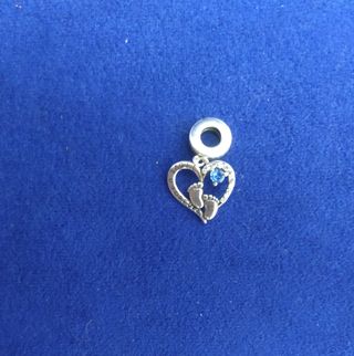 Charm huella bebé corazón plata pulsera Pandora 