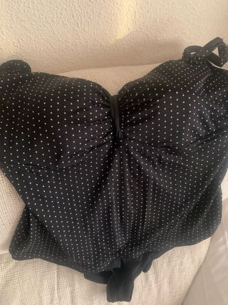 Bañador Decathlon Curvy negro lunares