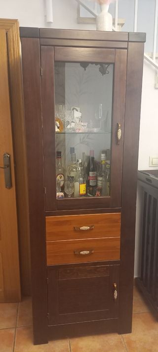 Vitrina madera maciza marrón