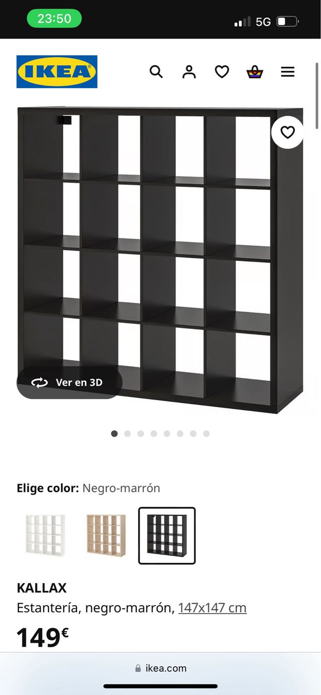 Estantería KALLAX negra IKEA 147x147cm