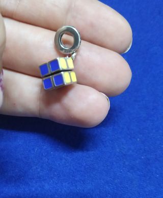 Charm Cubo Rubik Plata pulsera Pandora o collar 