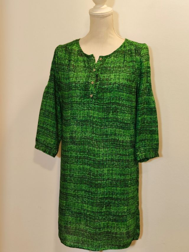 Vestido Zendra manga 3/4 verde