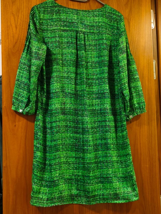 Vestido Zendra manga 3/4 verde